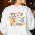 Pre-k Teacher Appreciation Teaching Wildflowers Women's Sweatshirt Back Print White Pre-k Teacher Appreciation Teaching Wildflowers Women's Sweatshirt Back Print White