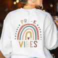 Pre K Vibes Back To School Student Teacher Women's Sweatshirt Back Print White Pre K Vibes Back To School Student Teacher Women's Sweatshirt Back Print White