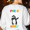 Pre-K Vibes Only Penguin Teachers Kids Back To School Women's Sweatshirt Back Print White Pre-K Vibes Only Penguin Teachers Kids Back To School Women's Sweatshirt Back Print White