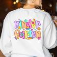 Preppy Kindergarten First Day Of School Teachers Girls Boys Women's Sweatshirt Back Print White Preppy Kindergarten First Day Of School Teachers Girls Boys Women's Sweatshirt Back Print White