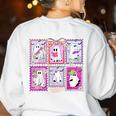 Preppy Spooky Teacher Halloween Ghost Coquette Bow Autumn Women's Sweatshirt Back Print White Preppy Spooky Teacher Halloween Ghost Coquette Bow Autumn Women's Sweatshirt Back Print White