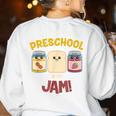 Preschool Is My Jam Teacher Shirt Women's Sweatshirt Back Print White Preschool Is My Jam Teacher Shirt Women's Sweatshirt Back Print White