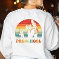 Preschool Panda Back To School Teacher Student Women's Sweatshirt Back Print White Preschool Panda Back To School Teacher Student Women's Sweatshirt Back Print White