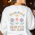 Preschool Teacher Appreciation Team Pre-K Grow With The Flow Women's Sweatshirt Back Print White Preschool Teacher Appreciation Team Pre-K Grow With The Flow Women's Sweatshirt Back Print White