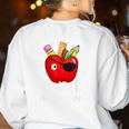 Pretend I'm A Pirate Teacher Apple Talk Like A Pirate Day Men Women Kids Women's Sweatshirt Back Print White