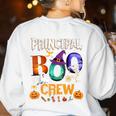 Principal Boo Crew Teacher Student Halloween Costume For Men Women Kids Women's Sweatshirt Back Print White Principal Boo Crew Teacher Student Halloween Costume For Men Women Kids Women's Sweatshirt Back Print White