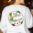 Progress Over Perfection Caterpillar Back To School Teacher Women's Sweatshirt Back Print White Progress Over Perfection Caterpillar Back To School Teacher Women's Sweatshirt Back Print White