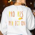 Progress Over Perfection Teacher Pencil Back-To-School Women's Sweatshirt Back Print White