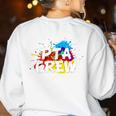 PTA Crew Back To School Volunteer Board Mom Parent Teacher Women's Sweatshirt Back Print White