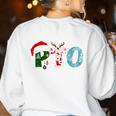 PTO Santa Hat Reindeer Parent Teacher Organization Christmas Women's Sweatshirt Back Print White PTO Santa Hat Reindeer Parent Teacher Organization Christmas Women's Sweatshirt Back Print White