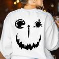 Pumpkin Artist Halloween Art Teacher Women's Sweatshirt Back Print White