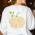 Pumpkin Music Notes Fall Teacher Autumn Halloween Women's Sweatshirt Back Print White Pumpkin Music Notes Fall Teacher Autumn Halloween Women's Sweatshirt Back Print White