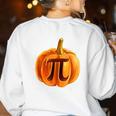 Pumpkin Pie Halloween Thanksgiving Math Teacher Pi Day Women's Sweatshirt Back Print White Pumpkin Pie Halloween Thanksgiving Math Teacher Pi Day Women's Sweatshirt Back Print White