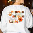 Pumpkin Spice Autumn Leaves IEPS Sped Teacher Fall Women's Sweatshirt Back Print White Pumpkin Spice Autumn Leaves IEPS Sped Teacher Fall Women's Sweatshirt Back Print White