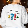 Punctuation Marks Wait What I Agree Stop English Teacher Women's Sweatshirt Back Print White Punctuation Marks Wait What I Agree Stop English Teacher Women's Sweatshirt Back Print White