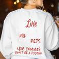 Punctuation Saves Lives I English Grammar Teacher Women's Sweatshirt Back Print White Punctuation Saves Lives I English Grammar Teacher Women's Sweatshirt Back Print White