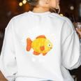 Que Hace Un Pez Nada Spanish Teacher Bilingual Teacher Dual Women's Sweatshirt Back Print White Que Hace Un Pez Nada Spanish Teacher Bilingual Teacher Dual Women's Sweatshirt Back Print White