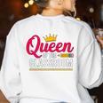 Queen Of The Classroom Teacher Women's Sweatshirt Back Print White