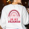 Rainbow Homeschool Mom Teacher I Go To School In My Pajamas Women's Sweatshirt Back Print White Rainbow Homeschool Mom Teacher I Go To School In My Pajamas Women's Sweatshirt Back Print White
