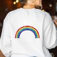 Rainbow Math Equation Teacher Nerd Retro LGBT Gay Pride Flag Women's Sweatshirt Back Print White