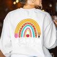 Rainbow Pencil Dream Exceptional Education Team SPED Teacher Women's Sweatshirt Back Print White