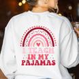 Rainbow Retro Homeschool Mom Teacher I Teach In My Pajamas Women's Sweatshirt Back Print White Rainbow Retro Homeschool Mom Teacher I Teach In My Pajamas Women's Sweatshirt Back Print White