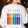 Rainbow Roygbiv Kids Artist Costume Art Teacher Women's Sweatshirt Back Print White Rainbow Roygbiv Kids Artist Costume Art Teacher Women's Sweatshirt Back Print White