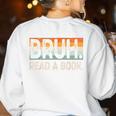 Read A Book Bruh Cool Ela English Teacher Reading Literature Women's Sweatshirt Back Print White