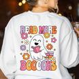 Read More Books Groovy Halloween Teacher Women Women's Sweatshirt Back Print White Read More Books Groovy Halloween Teacher Women Women's Sweatshirt Back Print White