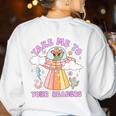 Take Me To Your Readers Alien Teacher Halloween Literacy Women's Sweatshirt Back Print White
