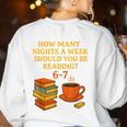Reading 67 Meme English Teacher 6 7 Book Lover Humor Women's Sweatshirt Back Print White