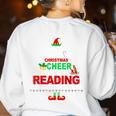 Reading Teacher Christmas Shirt Elf Christmas Cheer For Men Women Women's Sweatshirt Back Print White Reading Teacher Christmas Shirt Elf Christmas Cheer For Men Women Women's Sweatshirt Back Print White