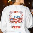Red & Blue Teacher Crew Shirt 4th Of July Sunglasses Women's Sweatshirt Back Print White Red & Blue Teacher Crew Shirt 4th Of July Sunglasses Women's Sweatshirt Back Print White