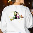 There's Room On My Broom For You Too Teacher Halloween Women's Sweatshirt Back Print White There's Room On My Broom For You Too Teacher Halloween Women's Sweatshirt Back Print White
