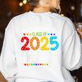 Retirement Class Of 2025 Teacher Countdown Loading Teacher Women's Sweatshirt Back Print White