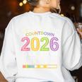 Retirement Class Of 2026 Teacher Countdown Loading Teacher Women's Sweatshirt Back Print White Retirement Class Of 2026 Teacher Countdown Loading Teacher Women's Sweatshirt Back Print White