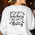 Retro The Best Teachers Are A Bit Batty Halloween Teacher Women's Sweatshirt Back Print White Retro The Best Teachers Are A Bit Batty Halloween Teacher Women's Sweatshirt Back Print White