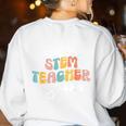 Retro Boho Math Science Professor In My STEM Teacher Era Women's Sweatshirt Back Print White Retro Boho Math Science Professor In My STEM Teacher Era Women's Sweatshirt Back Print White