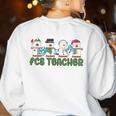 Retro Christmas Snowman FCS Teacher Family Consumer Science Women's Sweatshirt Back Print White