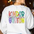 Retro Kindergarten Dream Team Back To School Teacher Kids Women's Sweatshirt Back Print White Retro Kindergarten Dream Team Back To School Teacher Kids Women's Sweatshirt Back Print White