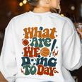 Retro PE Teacher What Are We Doing Today School Coach Women Women's Sweatshirt Back Print White Retro PE Teacher What Are We Doing Today School Coach Women Women's Sweatshirt Back Print White