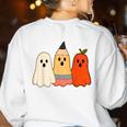Retro Pencil Ghost Boo Spooky Teacher Halloween Costume Women's Sweatshirt Back Print White