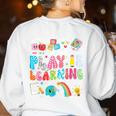 Retro Play Is Learning Kindergarten Teacher Team Women Women's Sweatshirt Back Print White Retro Play Is Learning Kindergarten Teacher Team Women Women's Sweatshirt Back Print White