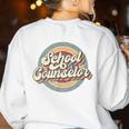 Retro School Counselor Back To School Teacher Squad Crew Women's Sweatshirt Back Print White Retro School Counselor Back To School Teacher Squad Crew Women's Sweatshirt Back Print White