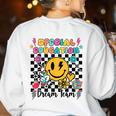 Retro Special Education Squad Groovy Dream Team Teacher Women's Sweatshirt Back Print White Retro Special Education Squad Groovy Dream Team Teacher Women's Sweatshirt Back Print White