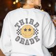 Retro Third Grade Teacher Student 1st Day Back To School Women's Sweatshirt Back Print White