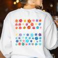 Retro Wildflower Early Intervention Teacher Interventionist Women's Sweatshirt Back Print White Retro Wildflower Early Intervention Teacher Interventionist Women's Sweatshirt Back Print White