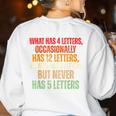 Riddle Wordplay Joke For Grammar Nerds And Teachers Women's Sweatshirt Back Print White Riddle Wordplay Joke For Grammar Nerds And Teachers Women's Sweatshirt Back Print White