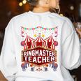 Ringmaster Teacher Costume – Carnival Birthday Style Women's Sweatshirt Back Print White Ringmaster Teacher Costume – Carnival Birthday Style Women's Sweatshirt Back Print White