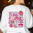 Rock The Test Testing Day Don't Stress Do Your Best Teacher For Men Women Girls Kids Women's Sweatshirt Back Print White Rock The Test Testing Day Don't Stress Do Your Best Teacher For Men Women Girls Kids Women's Sweatshirt Back Print White
